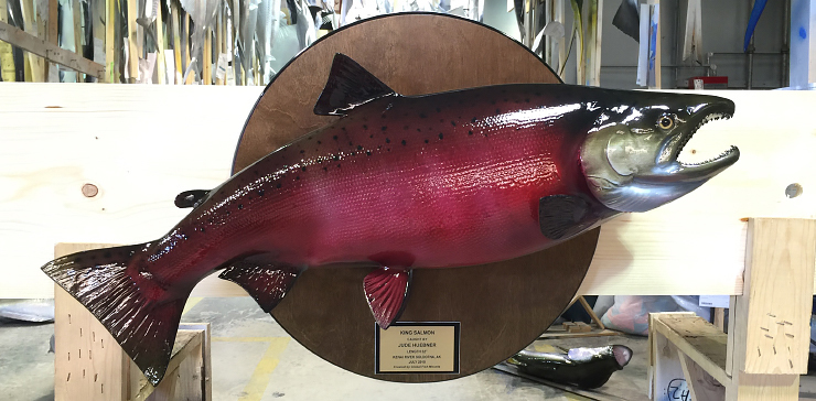 King Salmon on wood plaque King Salmon on wood plaque